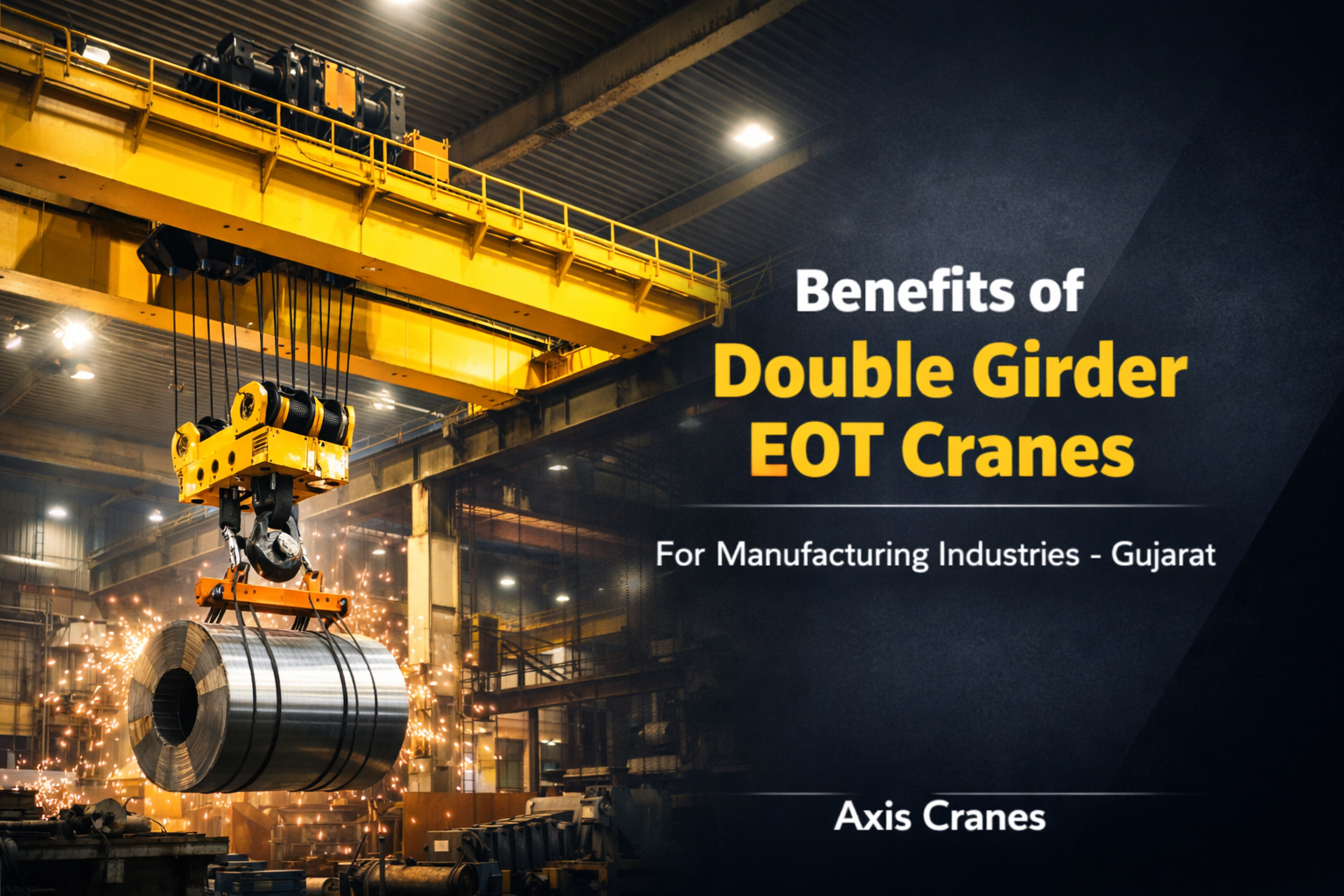 Double Girder EOT Crane installed in a heavy manufacturing plant in Gujarat, India